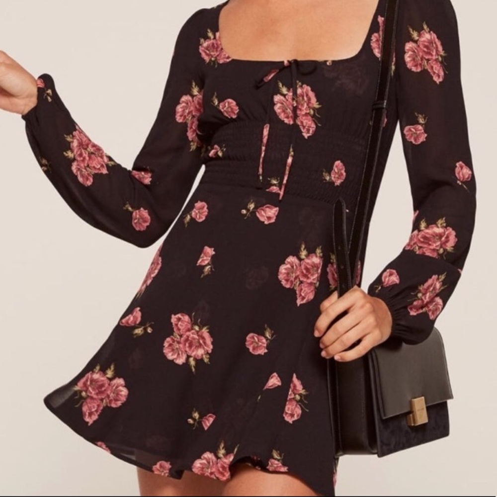 Reformation floral mini dress size 2